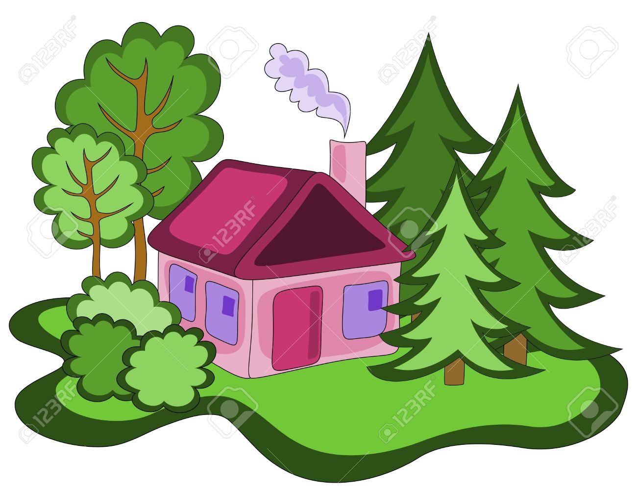 1300x996 House Clipart Woods
