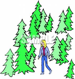 285x300 Woman Walking In The Woods Clipart Image