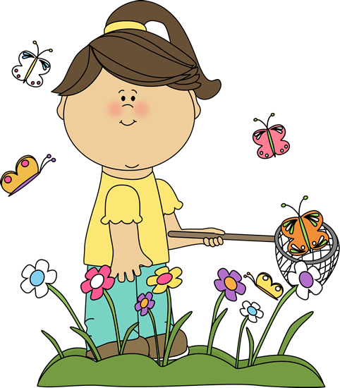 482x550 Spring Clip Art Girl Catching Butterflies Clip Art Image