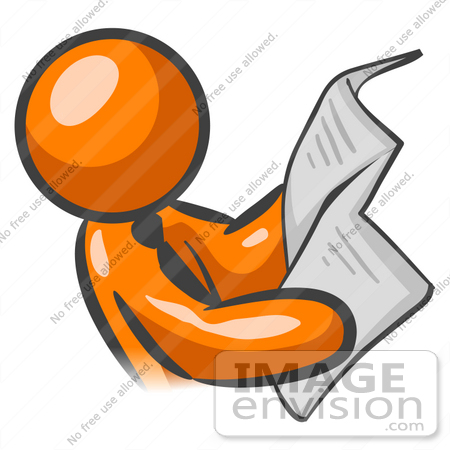 450x450 Clip Art Graphic Of An Orange Guy Character Wearing A Business Tie