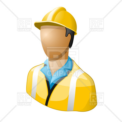 400x400 Icon Of Worker In Hard Hat Royalty Free Vector Clip Art Image
