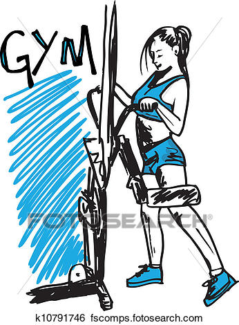 346x470 Clip Art Of Sketch Of A Woman Working Out