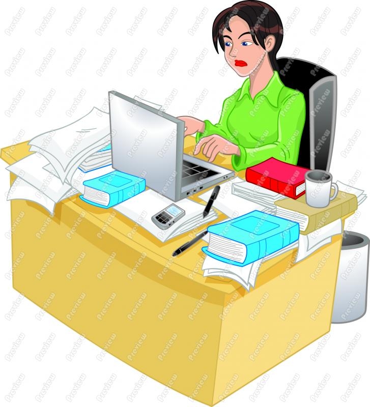 727x800 Mother Working Office Clipart