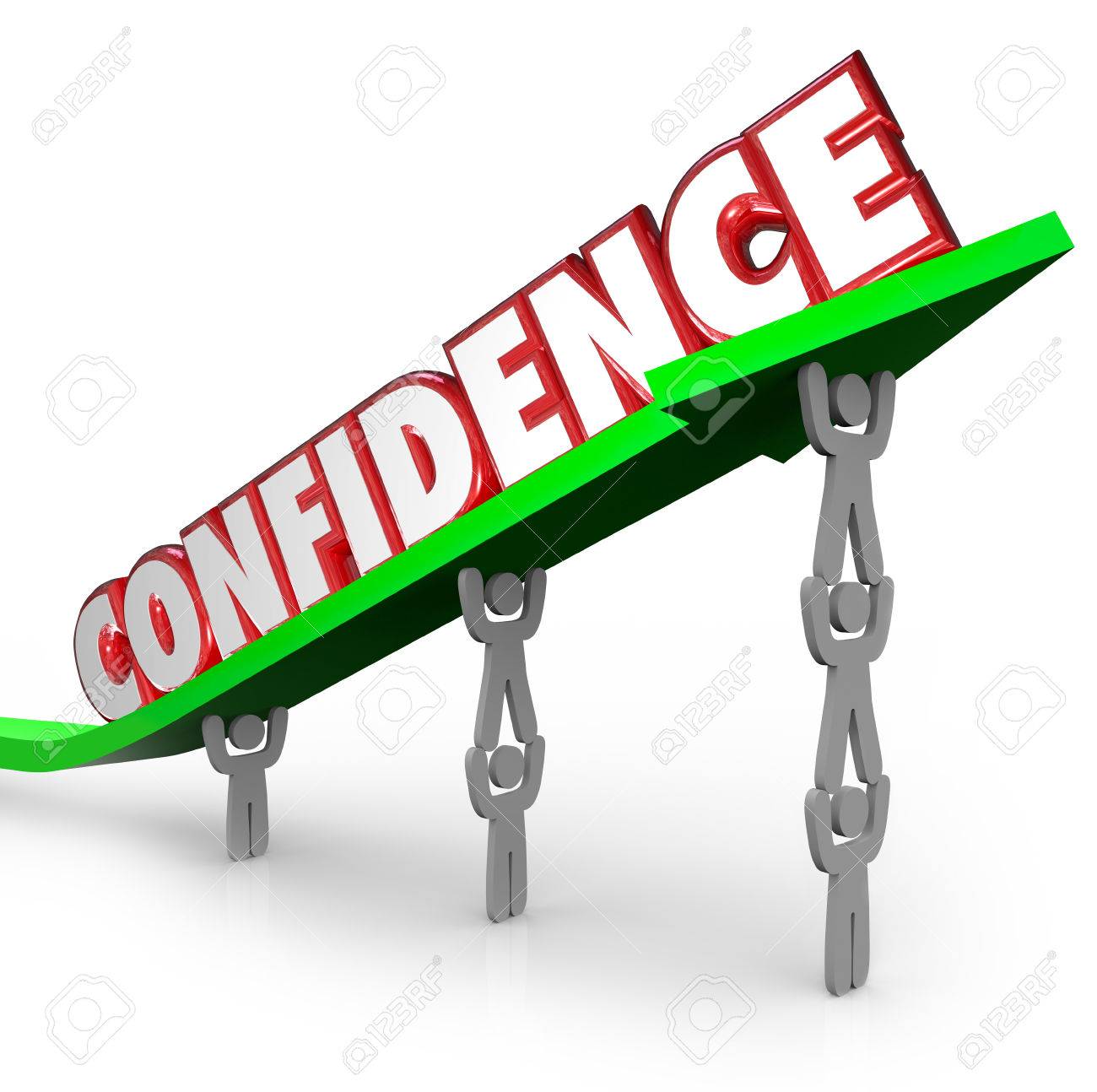 1300x1294 Confidence Word Lifted On Arrow By Team Working Together To Be