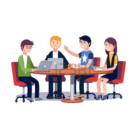 450x450 Team Working Together On A Big It Startup Business. Scrum Task