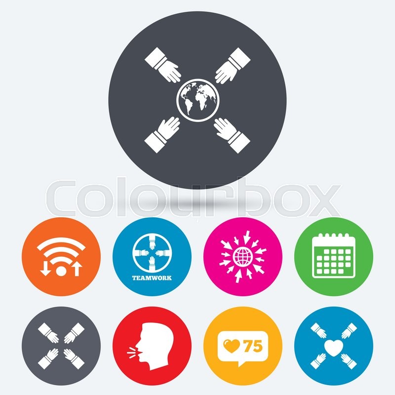 800x800 Globe Clipart Working Together