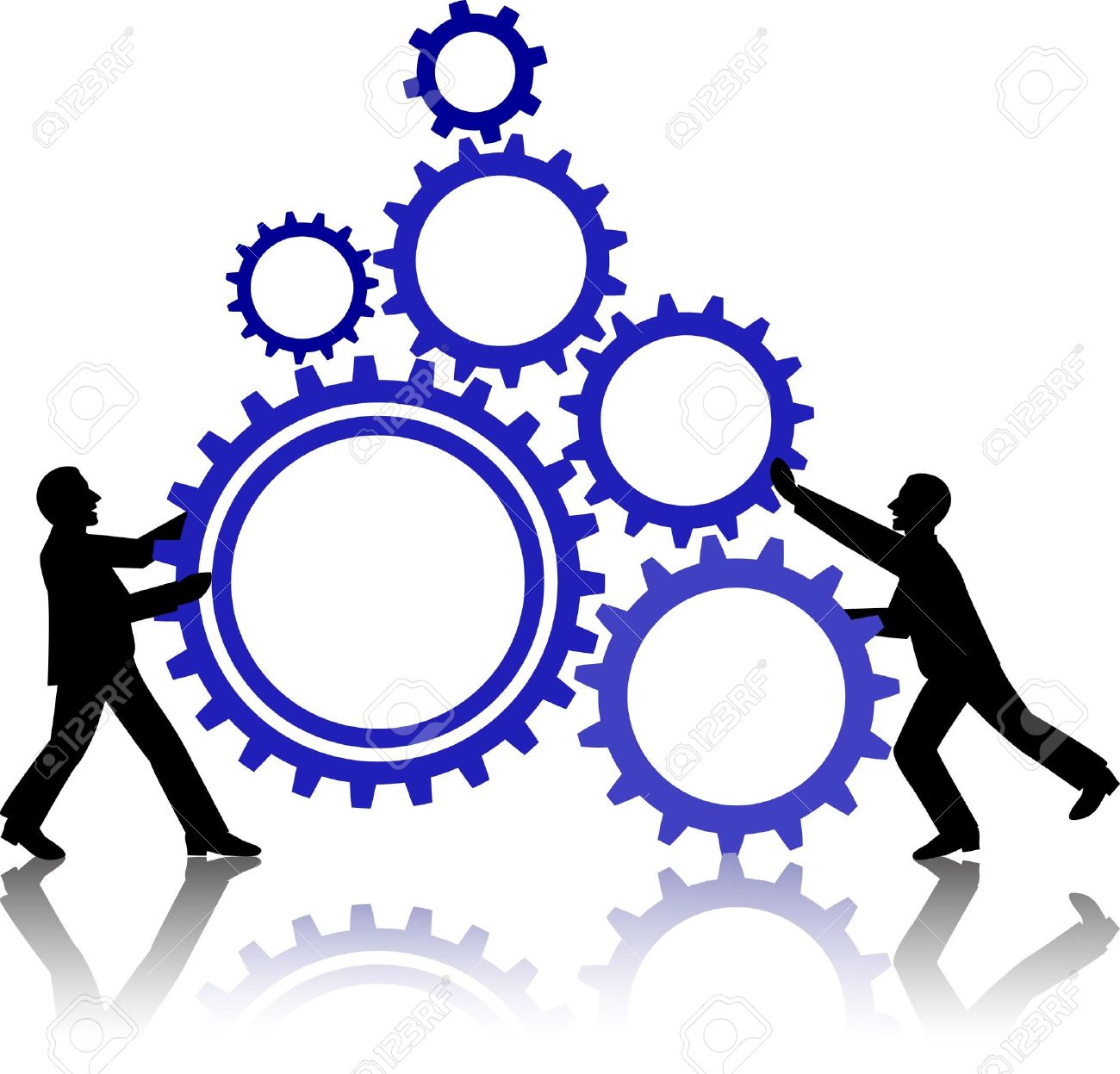 1300x1247 Illustration Of Business People Working Together Royalty Free
