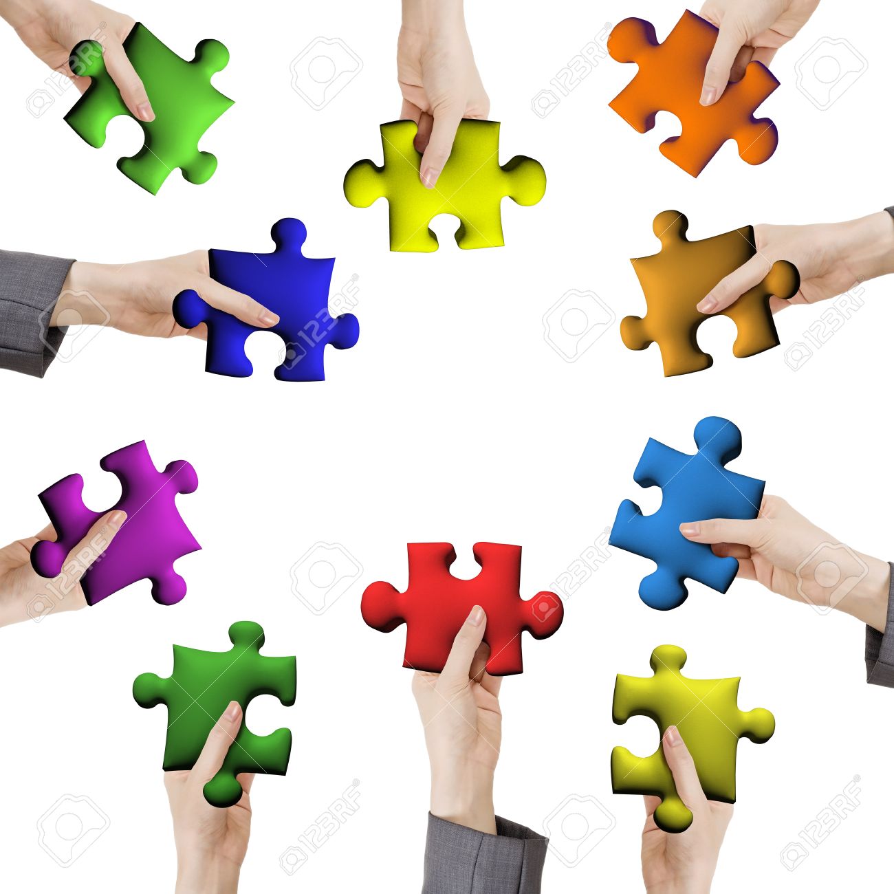 1300x1300 Concept Of Help Or Working Together, Hands Holding Various Color