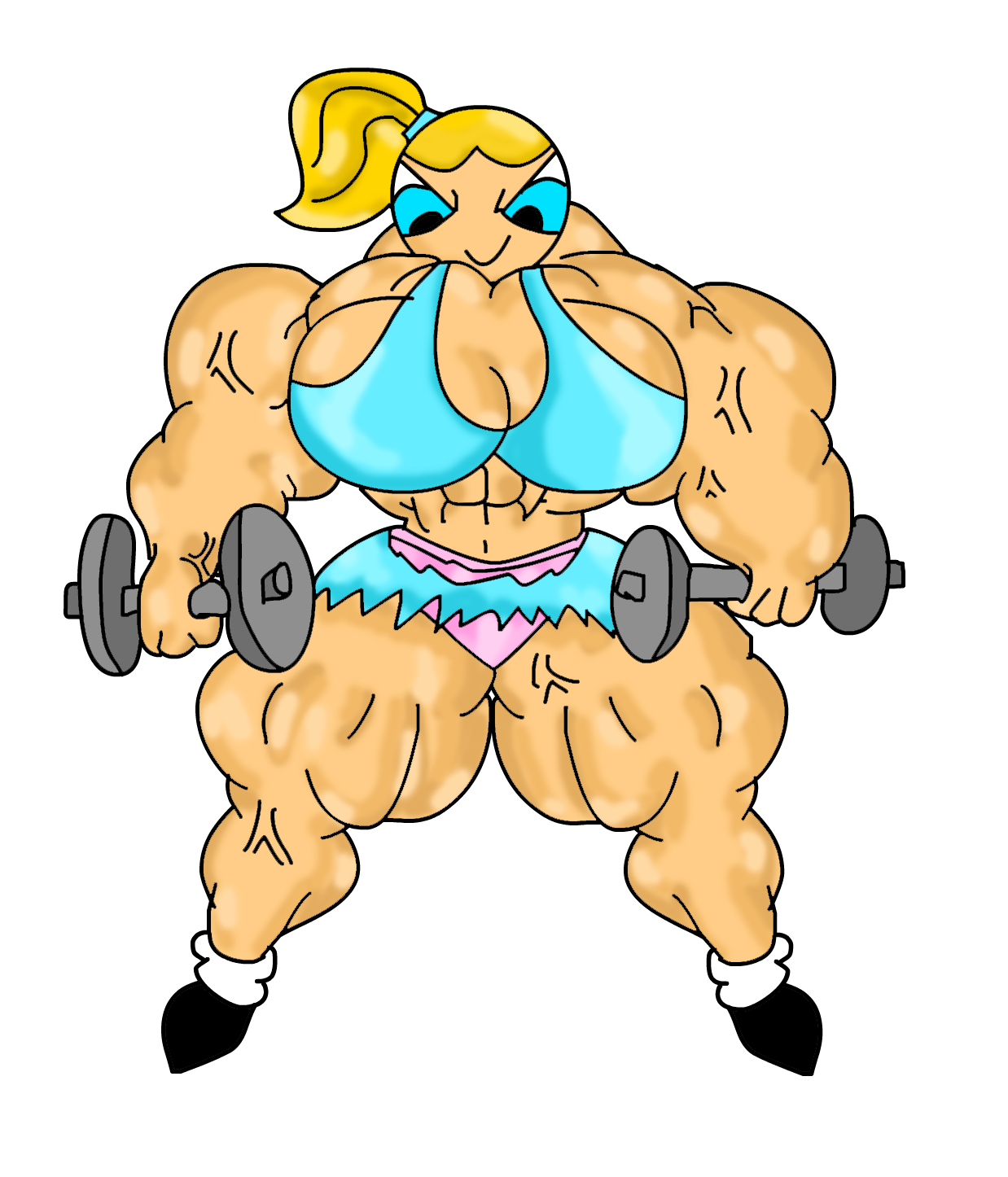 1238x1446 Funny Cartoon Weight Lifting Girl Gif