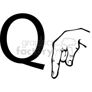 300x300 Royalty Free Asl Sign Language Q Clipart Illustration Worksheet