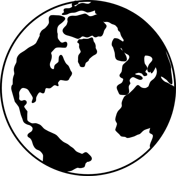 600x600 World Black And White World Globe Black And White Clipart 2