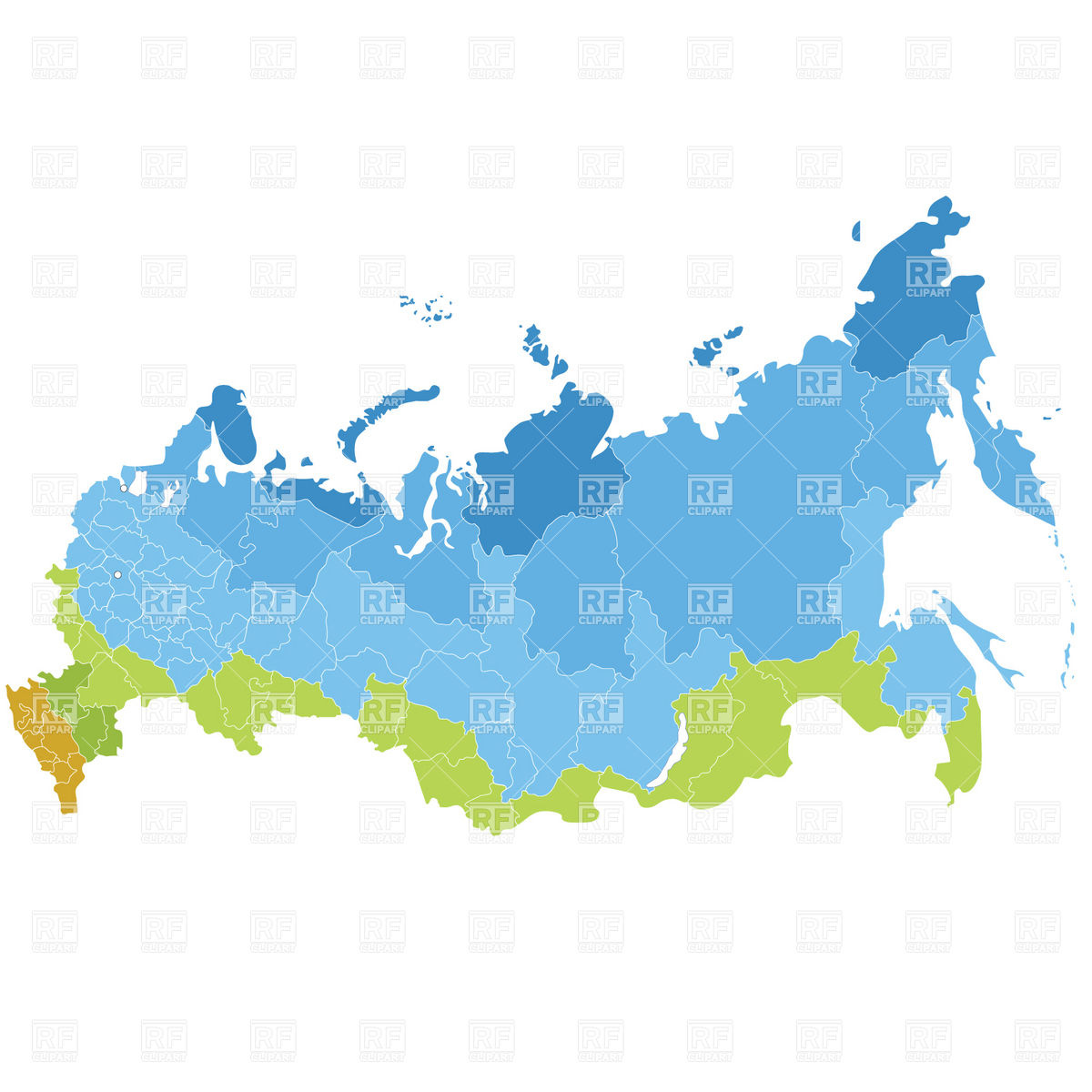 1200x1200 Russia Administrative Division Map Royalty Free Vector Clip Art