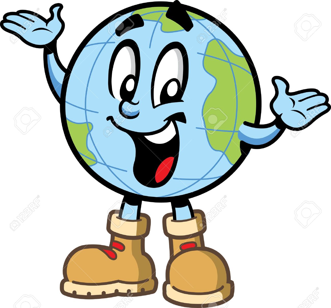 1300x1208 Happy Smiling Globe World Travel Explorer Cartoon Character
