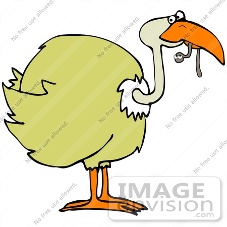 450x450 Clip Art Graphic Of A Yellow Bird Eating A Worm