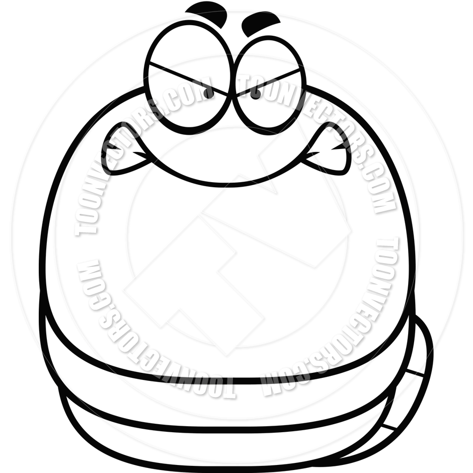940x940 Cartoon Little Worm Angry (Black And White Line Art) By Cory