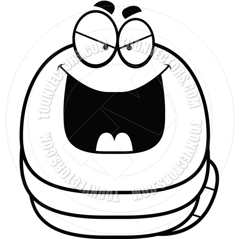 940x940 Cartoon Little Worm Evil (Black And White Line Art) By Cory Thoman