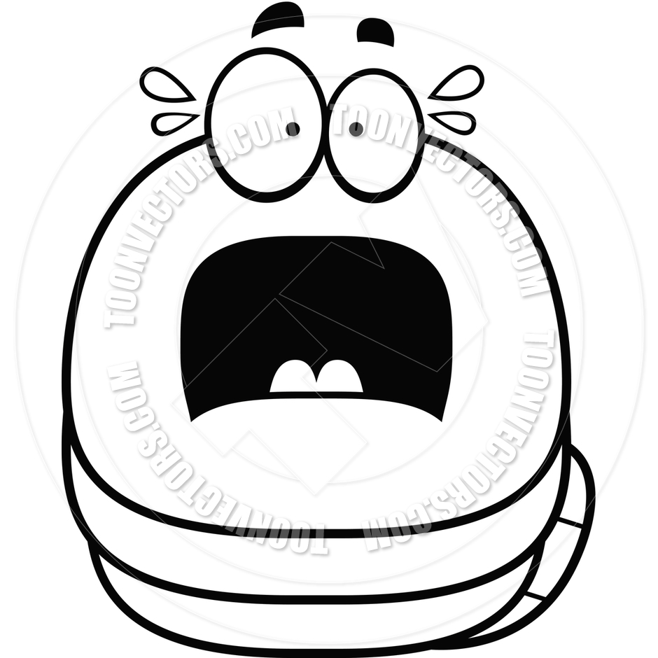 940x940 Cartoon Little Worm Scared (Black And White Line Art) By Cory