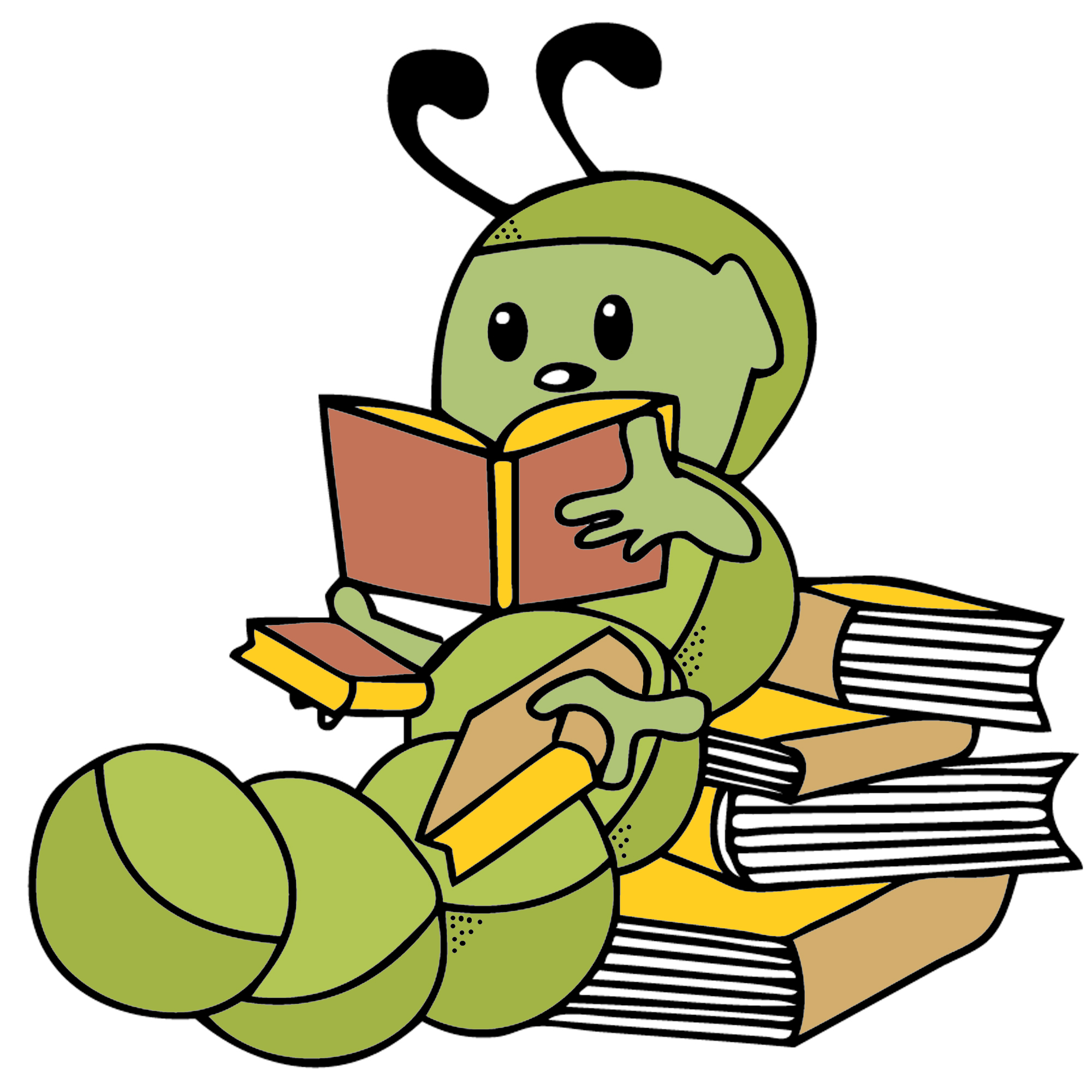 2000x2000 Free Book Worm Clipart