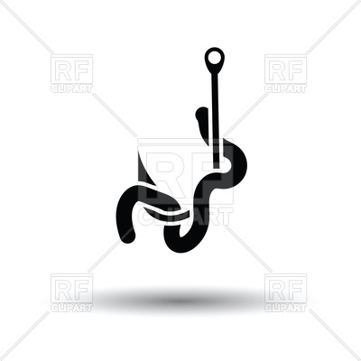 400x400 Icon Of Worm On Hook Royalty Free Vector Clip Art Image