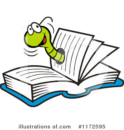 400x420 Book Worm Clipart