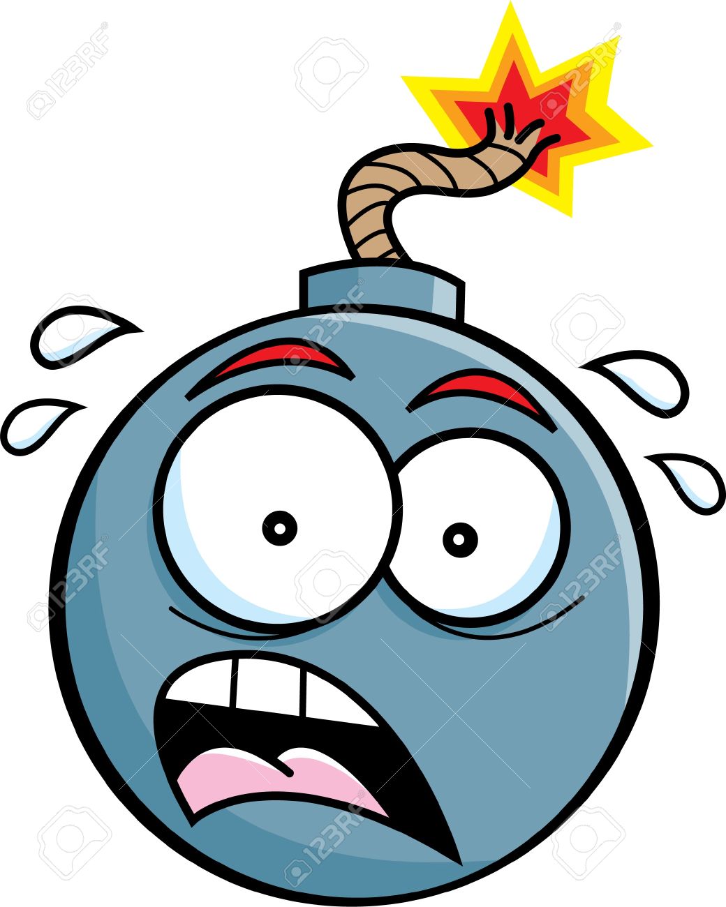 1040x1300 Cartoon Illustration Of A Worried Bomb Royalty Free Cliparts