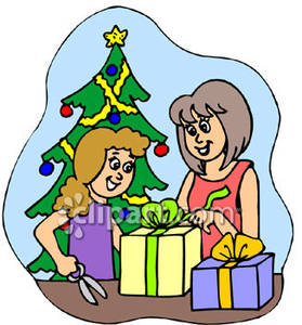 279x300 Helping Her Mother Wrap Gifts