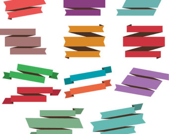 340x270 Retro Ribbon Clipart Etsy
