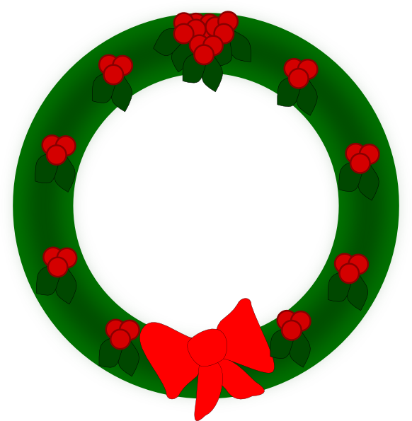 582x595 Holiday Wreath Clip Art