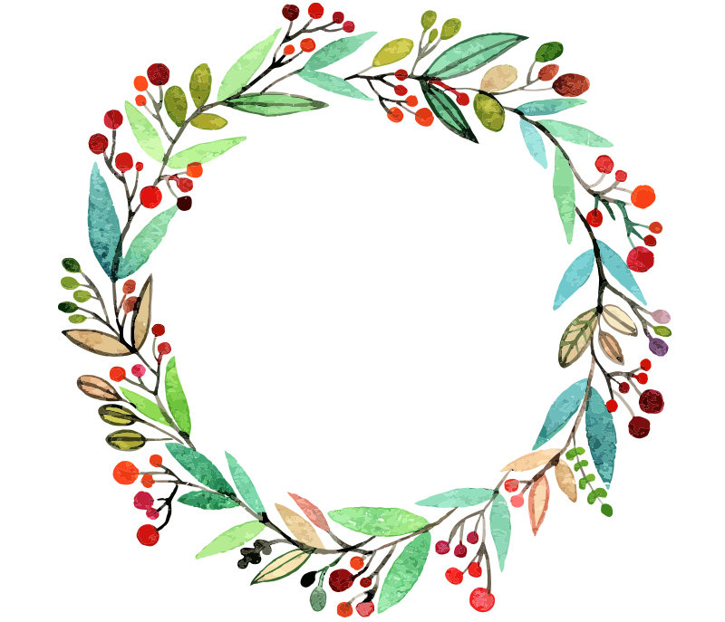 800x687 Watercolour Flower Wreath Clip Art Digital Download Png Vector Ai