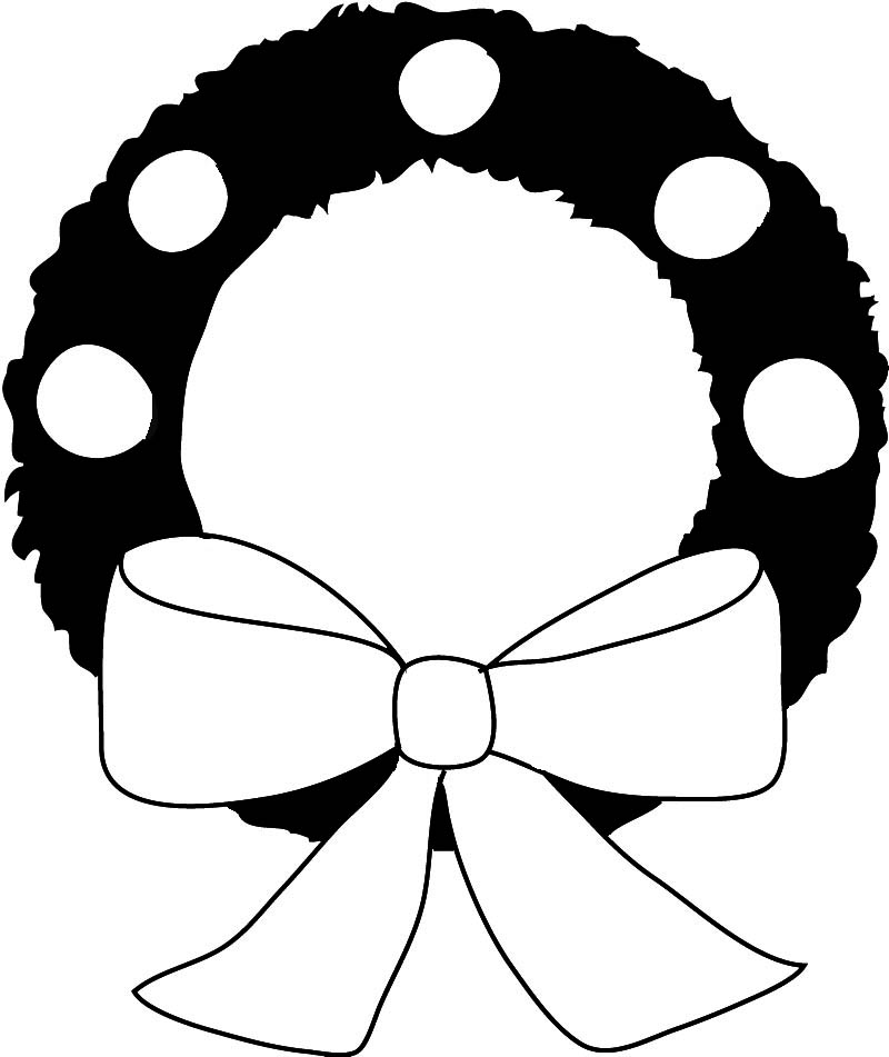 800x951 Wreath Clipart Black And White