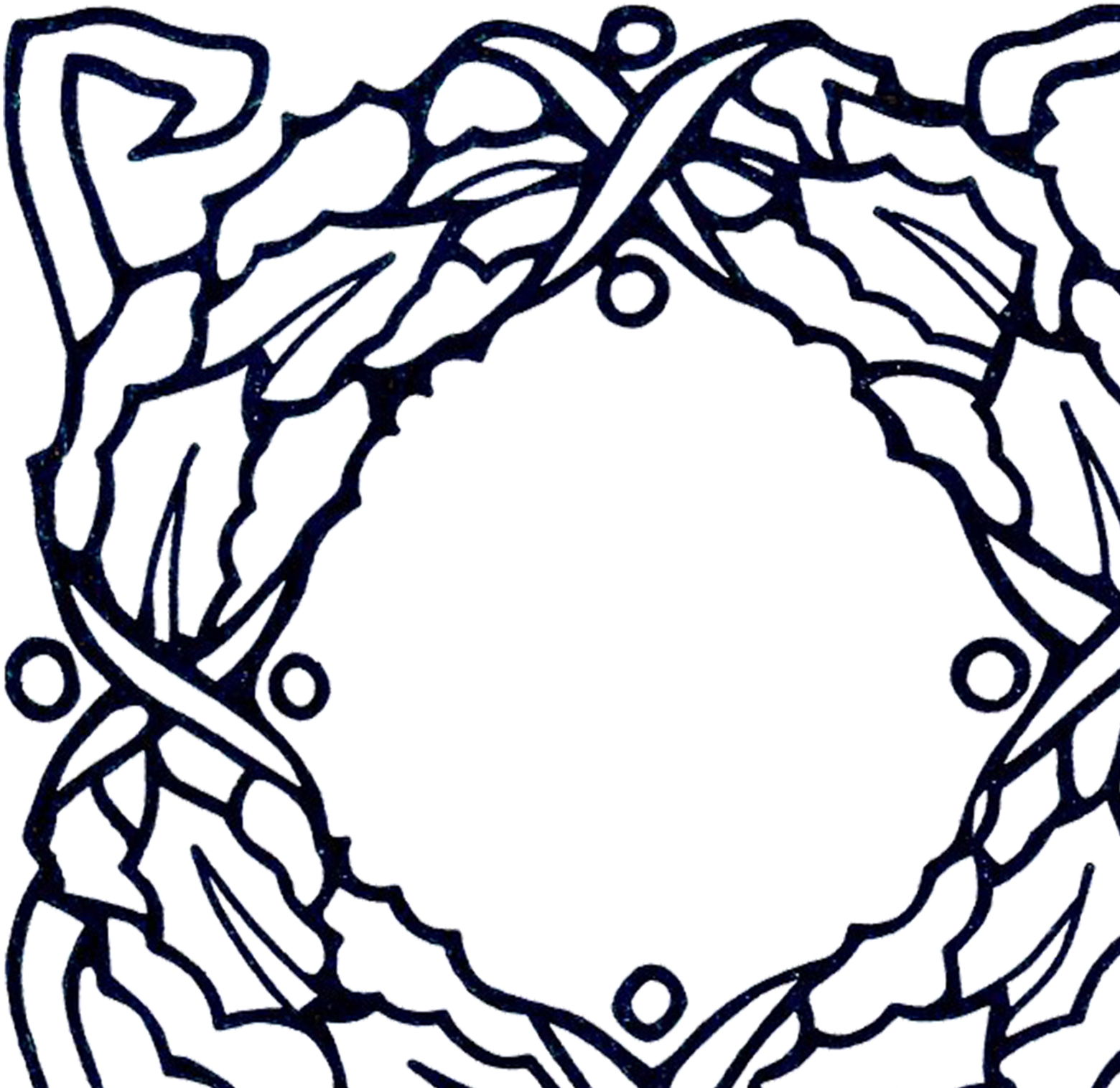 1560x1516 Vintage Christmas Wreath Clip Art