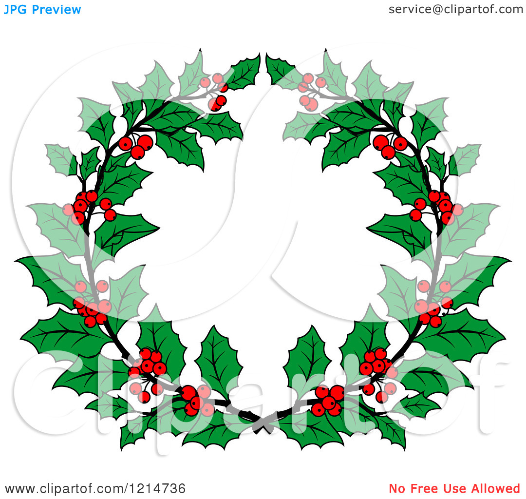 1080x1024 Holly Wreath Clipart