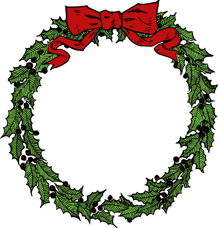764x800 Wreath Clipart Vintage Christmas Wreath