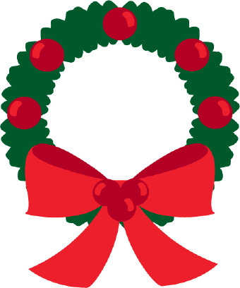 340x408 Christmas Wreath Clip Art