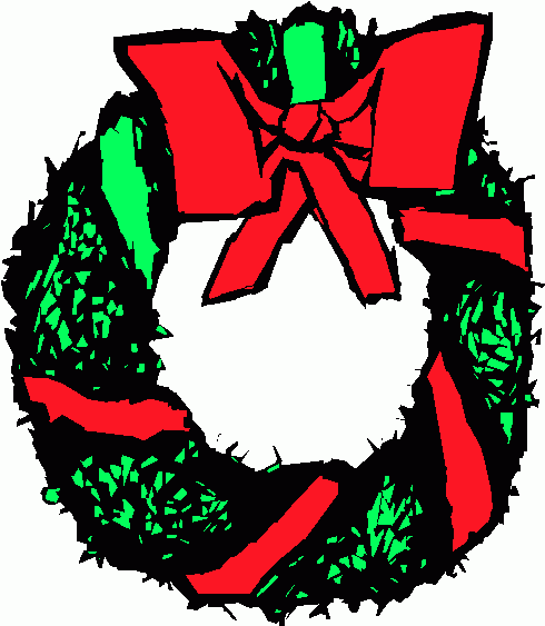 490x563 Free Christmas Wreath Clipart