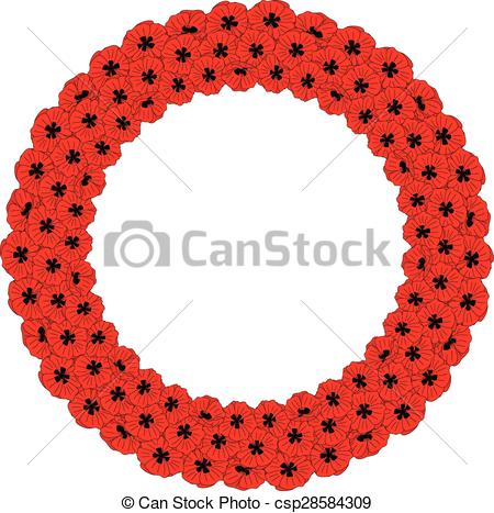 450x467 Poppy Wreath Clipart