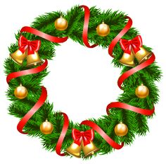 236x232 Christmas Wreath With Ornaments And Red Bow Clipart Png Image