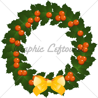 325x325 Holly Leaves And Berries Christmas Wreath Gl Stock Images