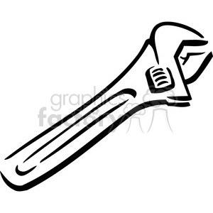 300x300 Royalty Free Black And White Wrench 384994 Vector Clip Art Image