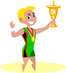 271x300 Free Cartoon Wrestler Winning Gold Medal Trophy Vector Clip Art