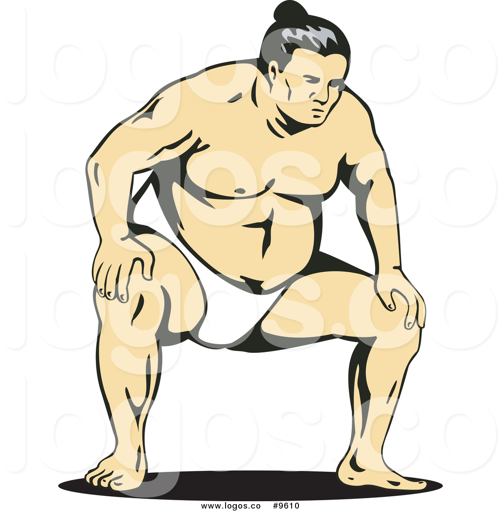1024x1044 Vector Logo Of A Sumo Wrestler Crouching By Patrimonio