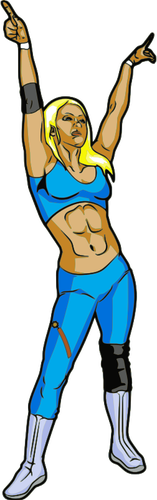 157x500 Vector Clip Art Of Pro Wrestler Lady Public Domain Vectors