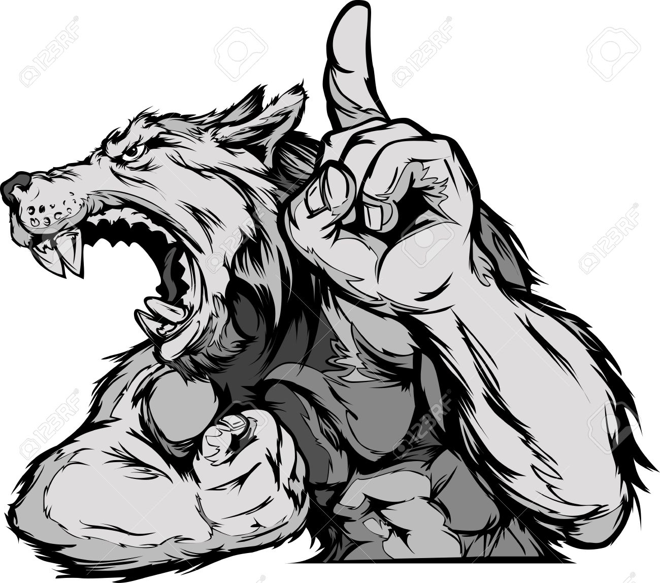 1300x1148 Wrestler Clipart Wolf