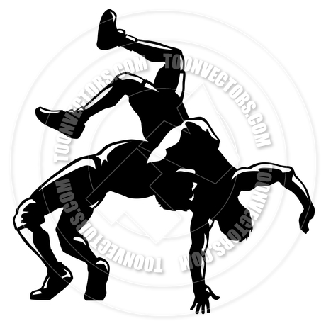460x460 Wrestlers Vector Silhouette By Koq Creative Toon Vectors Eps