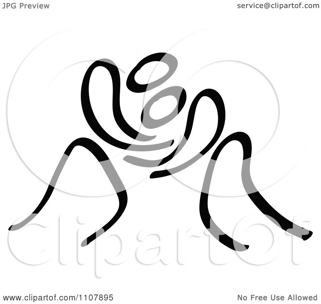 1080x1024 Clipart Black And White Stick Drawing Of Wrestlers