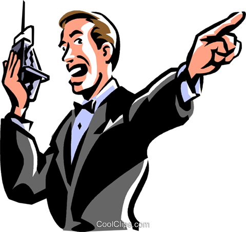 480x454 Boxing Announcer Royalty Free Vector Clip Art Illustration