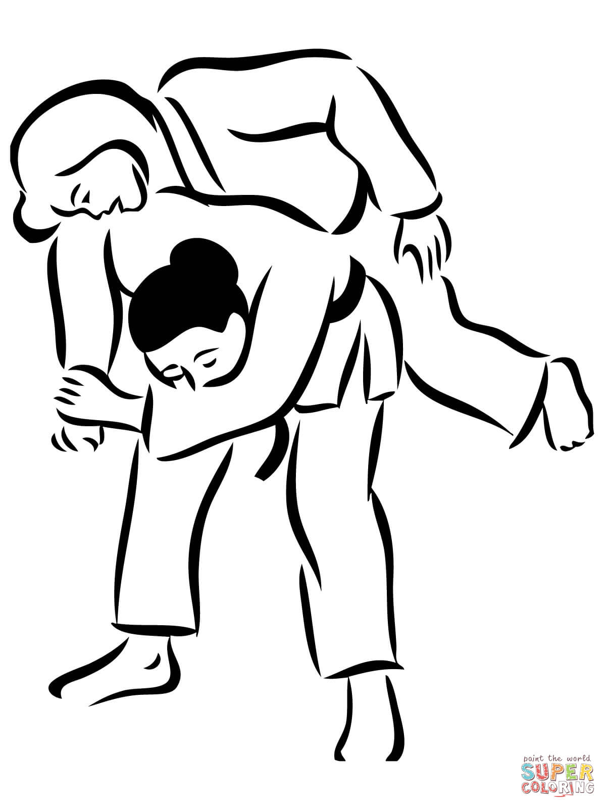 1200x1600 Seoi Nage Judo Throwing Coloring Page Free Printable Coloring Pages