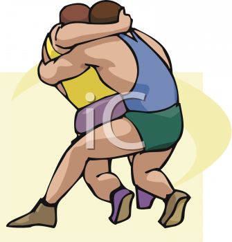 335x350 Royalty Free Wrestling Clip Art, Sport Clipart