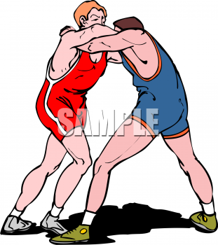 311x350 Royalty Free Wrestling Clipart