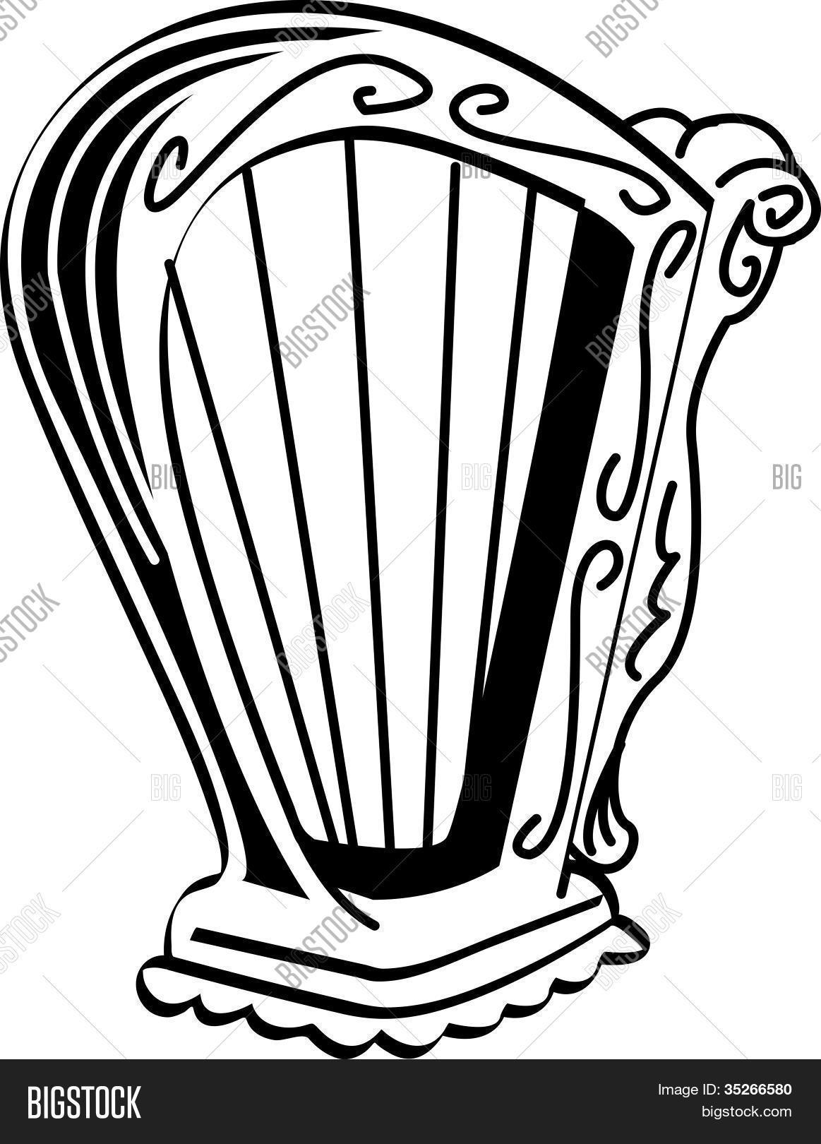 1163x1620 Harp Clipart Drawing